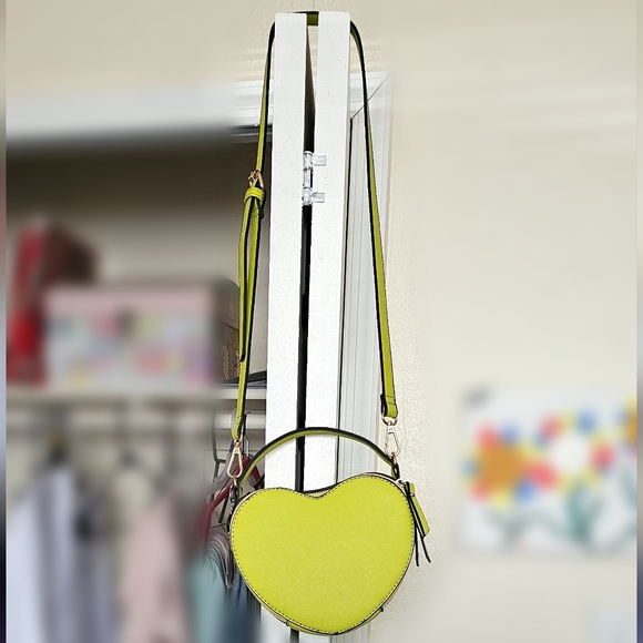 Lime Green Heart Shaped Crossbody Bag - Picture 2 of 7
